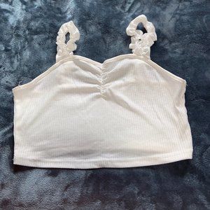Ribbed White Crop Top